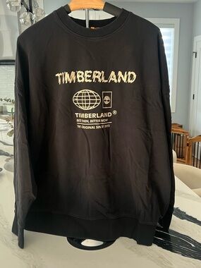Timberland Black Crewneck Sweatshirt with Cream Logo